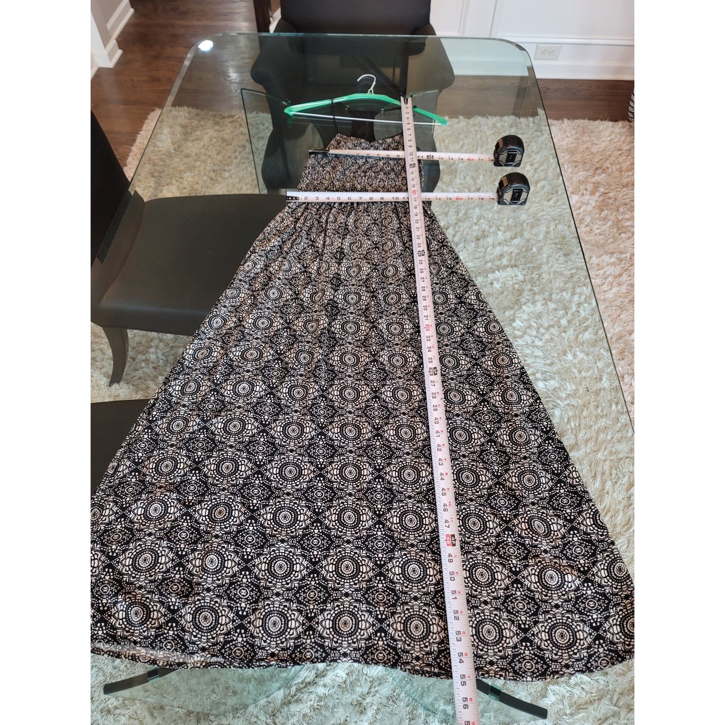 Xhilaration Maxi Dress Women S Black White Boho Sleeveless Smocked Rayon