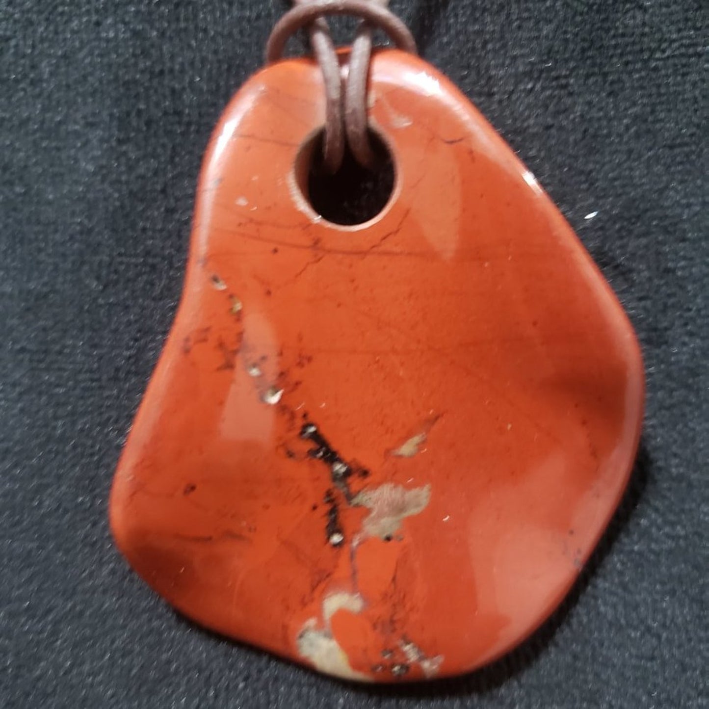 Women Fashion Elegant Red Jasper Stone Bead Freeform Pendant Collar Necklace