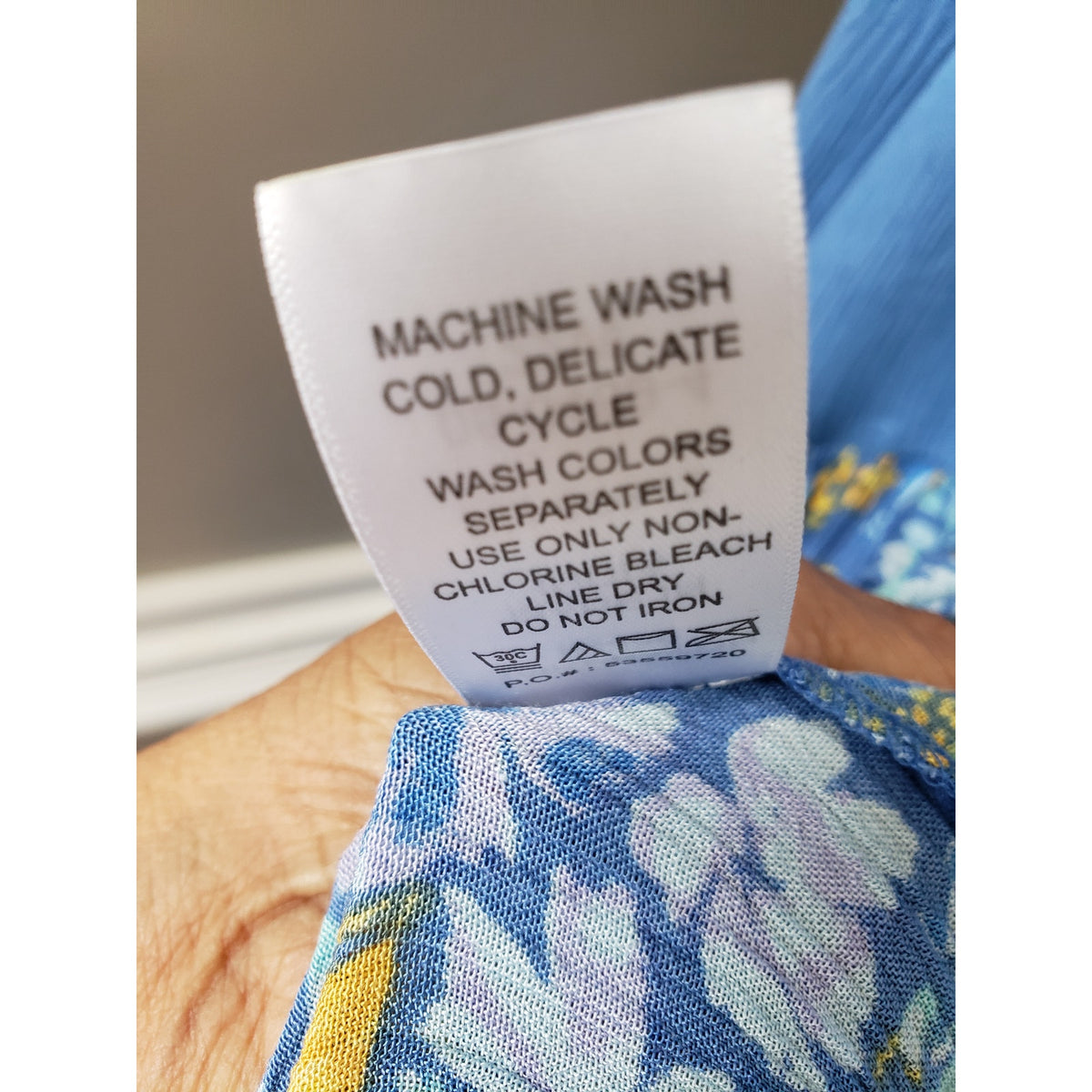 Woman Within Maxi Dress Womens 22W Blue Floral Rayon Long Sleeve Boho Style