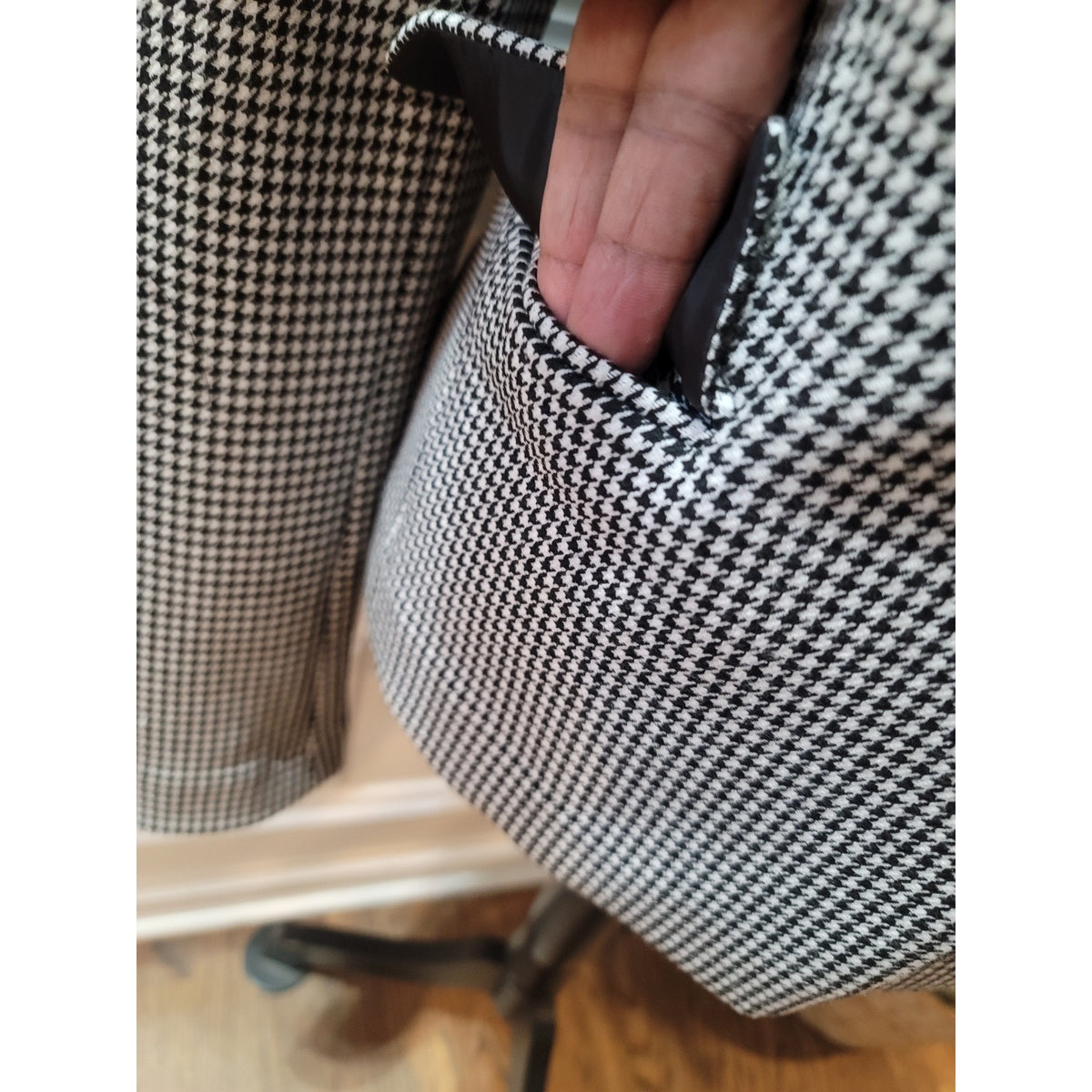 Banana Republic Blazer Jacket Women's Size 8 White/Black Houndstooth One Button