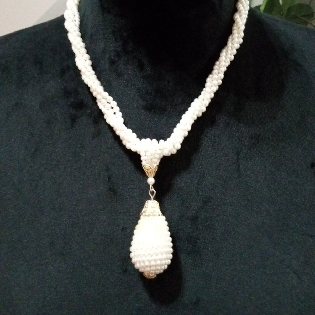 Womens Fashion Chunky Freshwater Pearl Beaded Big Pendant Collar Necklace