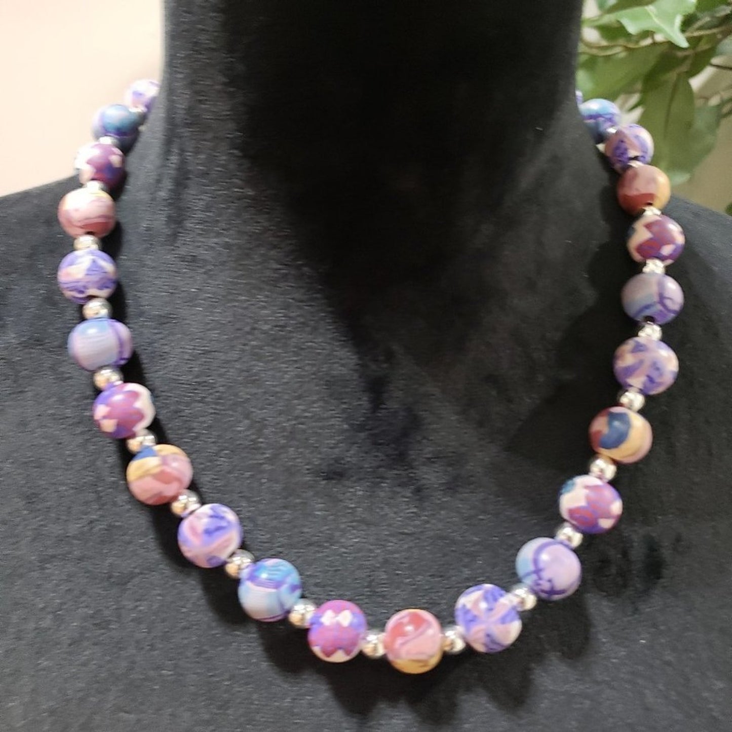 Women's Multicolor Round Beaded Cute Necklace Eclectic Funky Jewelry
