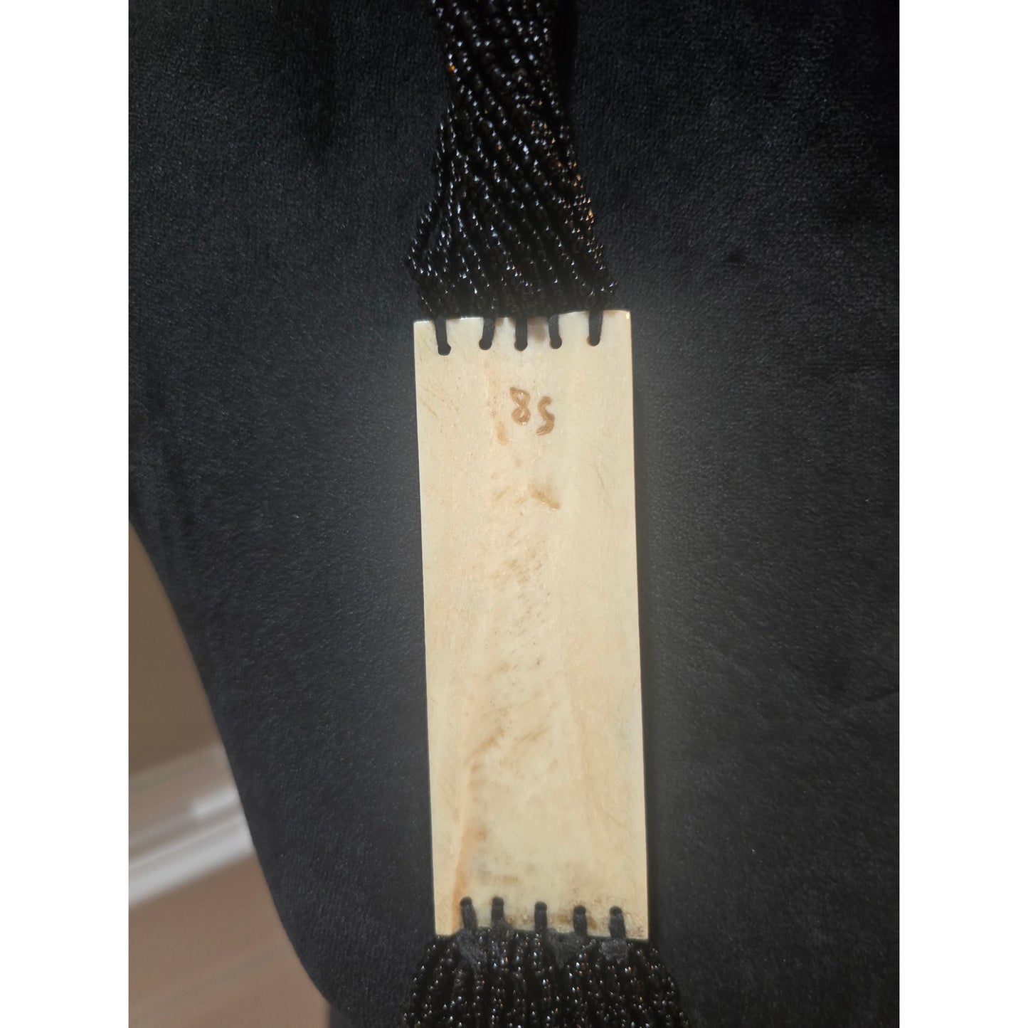 Women's Multi Strand Black Beaded Necklace With Gold Accents Lobster Claw Clasp