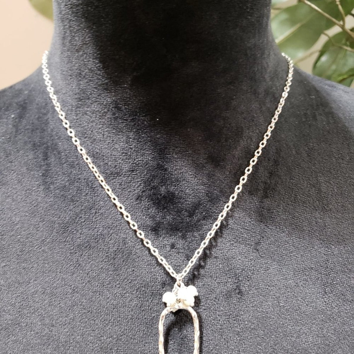 Fashion Silver Link Chain Square Pendant Collar Necklace with Lobster Clasp