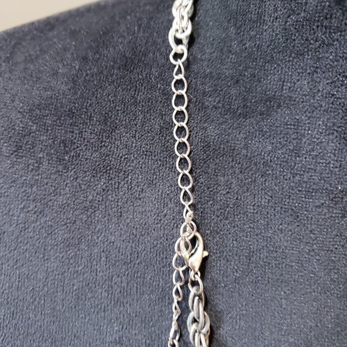 Womens Silver Tone Crystal Cross Pendant Necklace Rope Chain with Lobster Clasp
