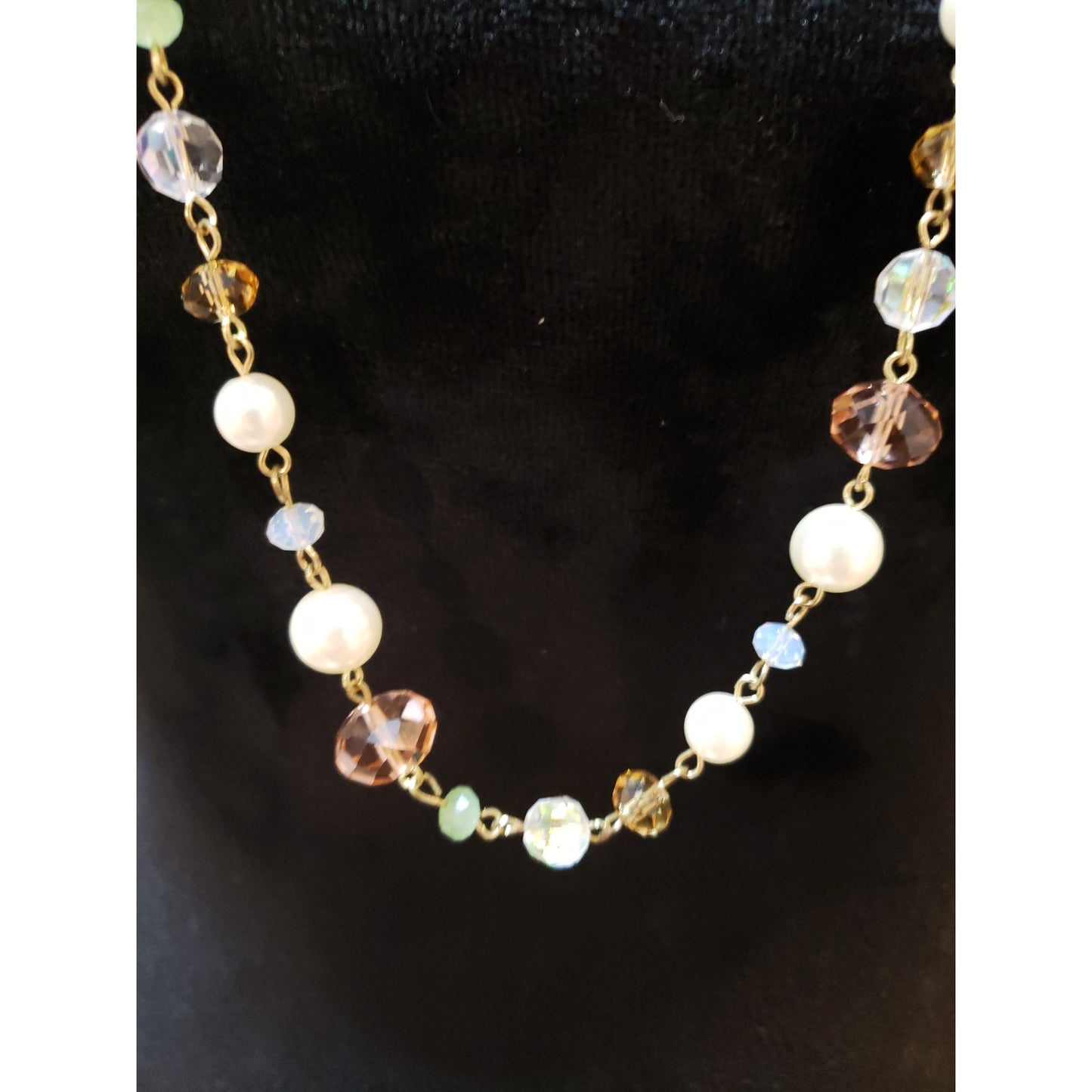 Womens Fashion Multicolored Beaded Statement Long Necklace with Lobster Clasp