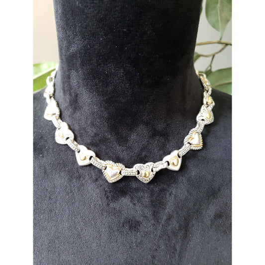 Cookie Lee Womens Fashion Carving Heart Chain Link Collar Necklace with Lobster