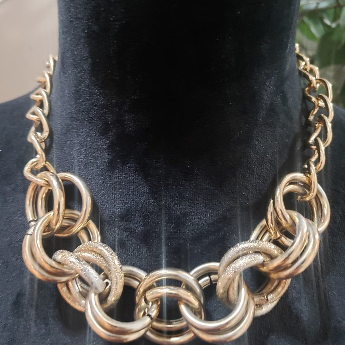 Womens Fashion Chunky Gold Chain Choker Necklace Jewellery w/ Lobster Clasp