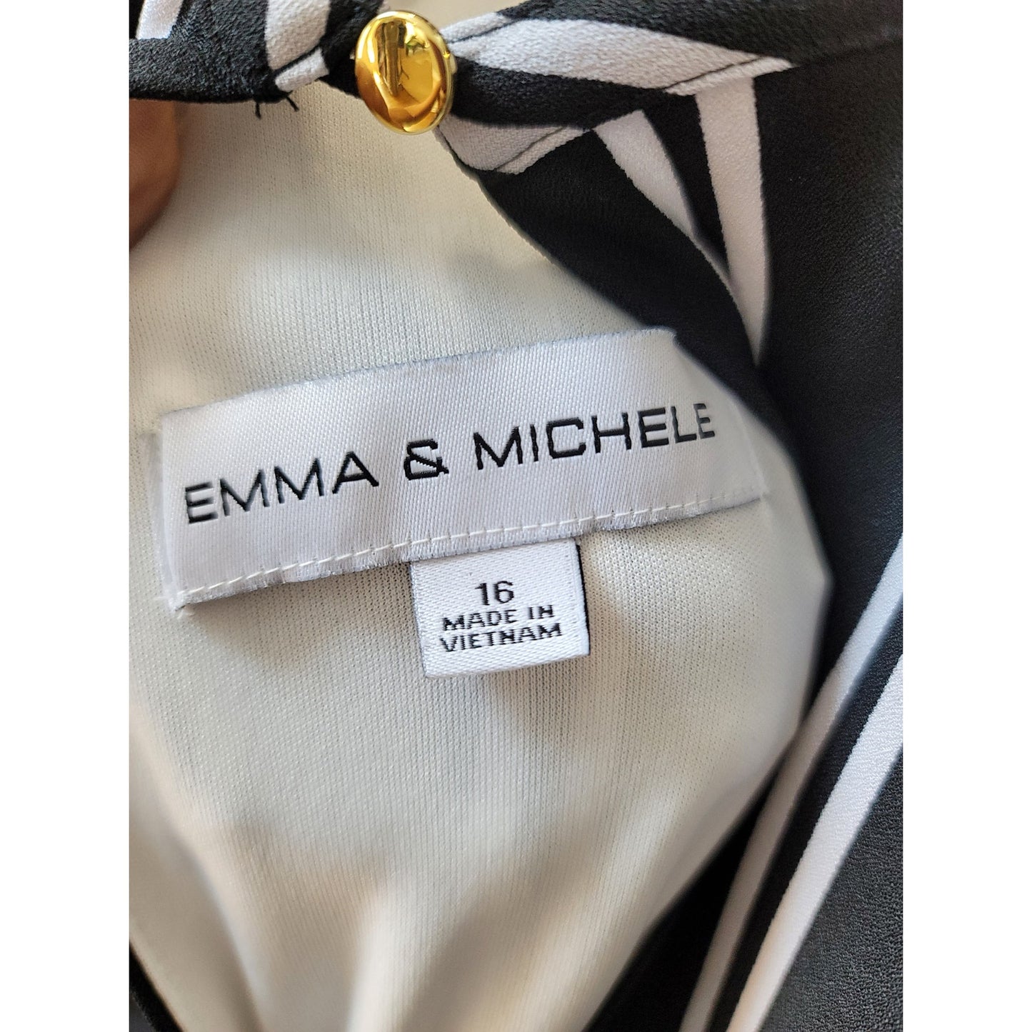 Emma Michele Romper Women Size 16 Black White Striped Belted Midi Sleeveless