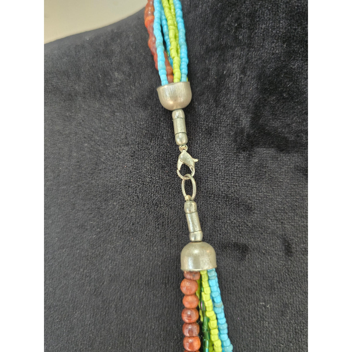 Colorful Multi Strand Seed Bead Long Layered Boho Necklace