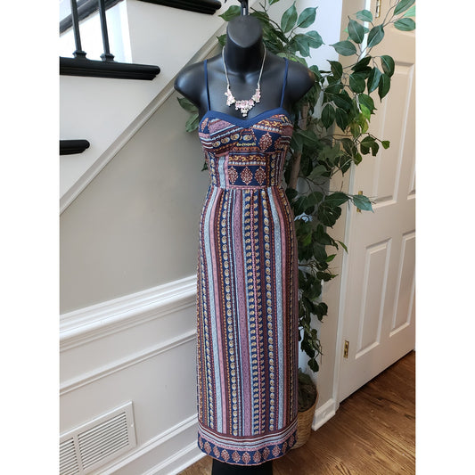 Xhilaration Long Maxi Dress Womens S Multi Floral Adjustable Strap Sleeveless