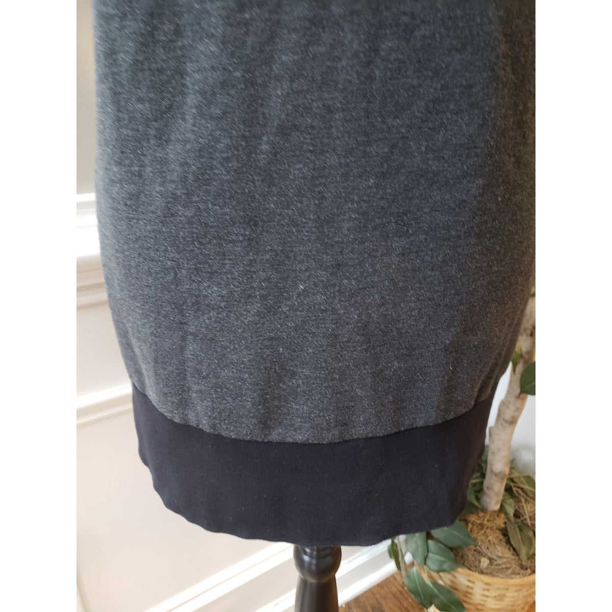 Express Shift Dress Women's Small Gray Pockets Back Zip Sleeveless Mock Neck