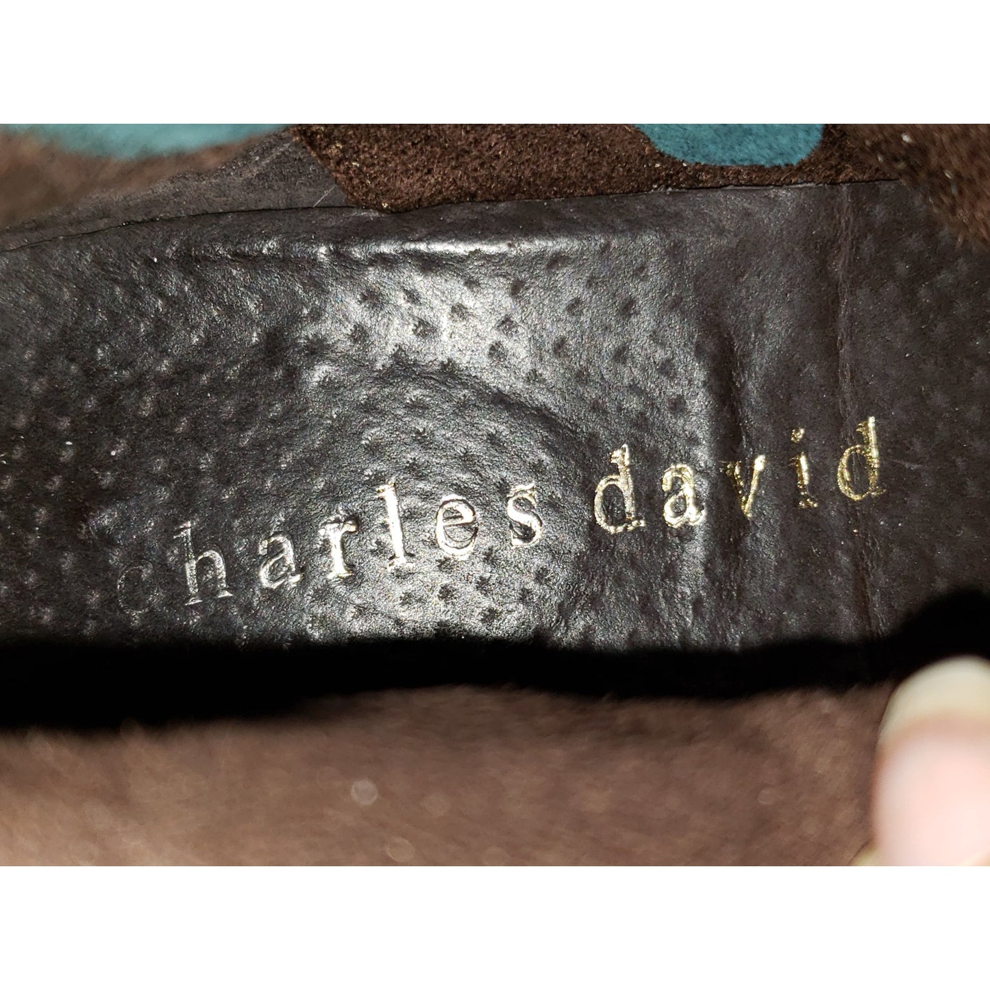 Charles David  Boots Womens Size 38 Green Suede Leather Block Heel Pull On