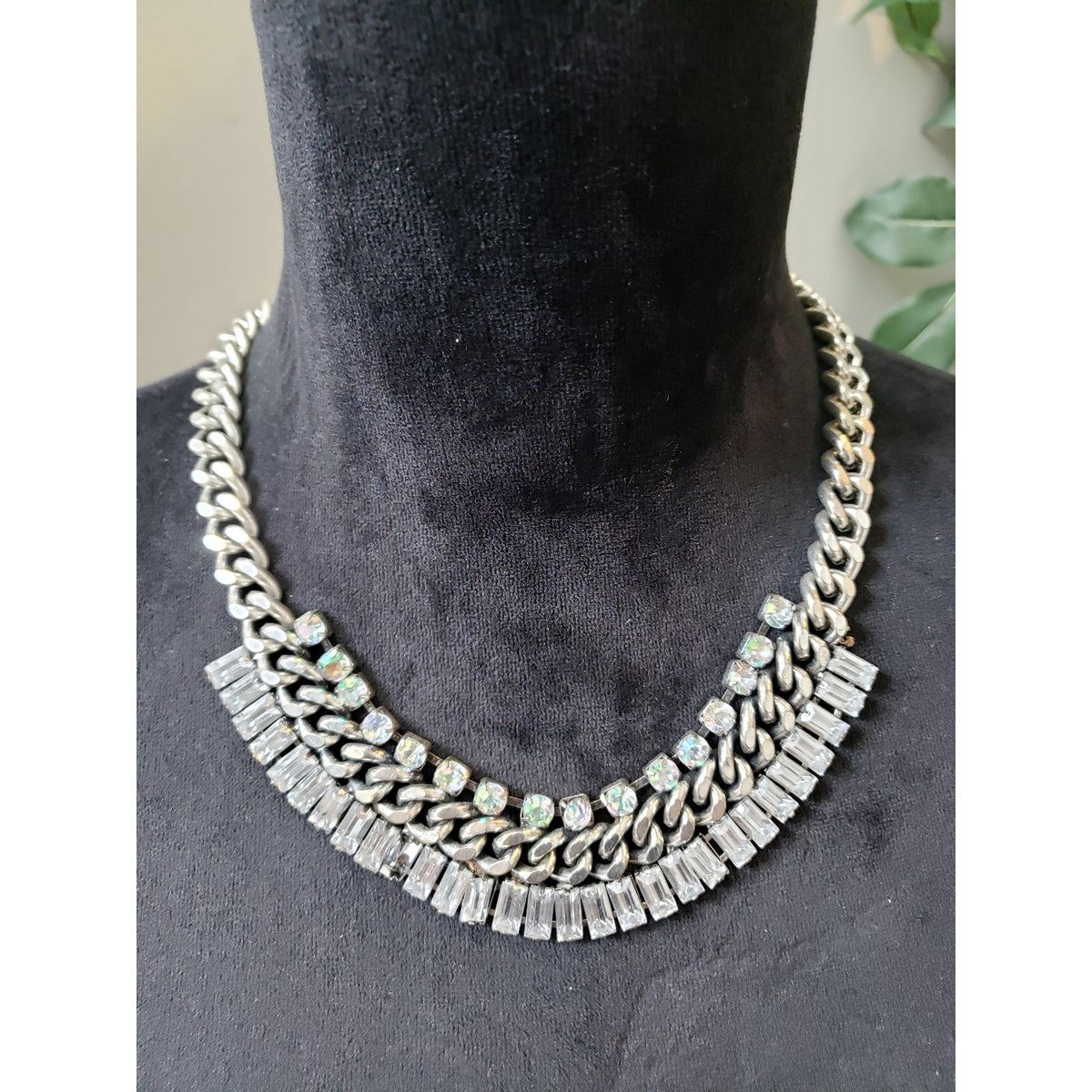 Women's Statement Necklace Crystal Rhinestone Chain Lobster Clasp Jewelry