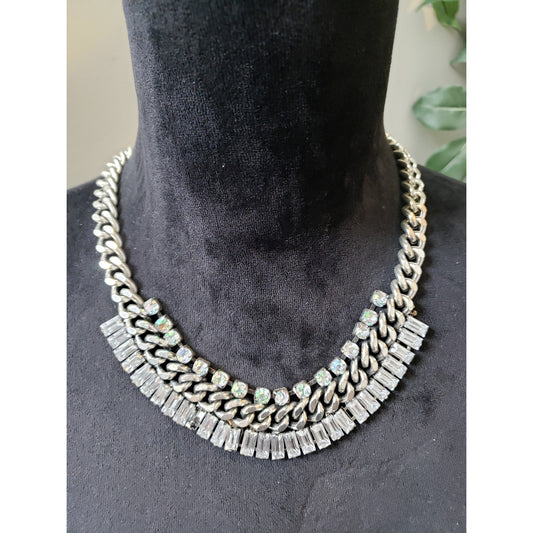 Women's Statement Necklace Crystal Rhinestone Chain Lobster Clasp Jewelry