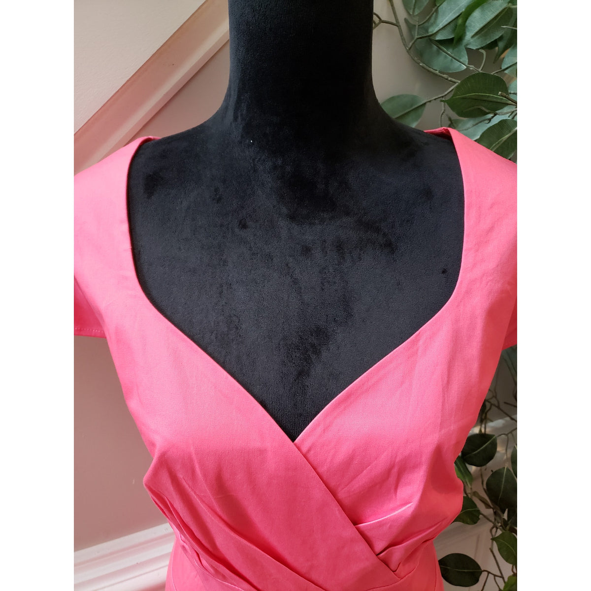 Bbonlinedress Maxi Dress Women's Size 3XL Pink Pleated Back Zip Sweetheart Neck