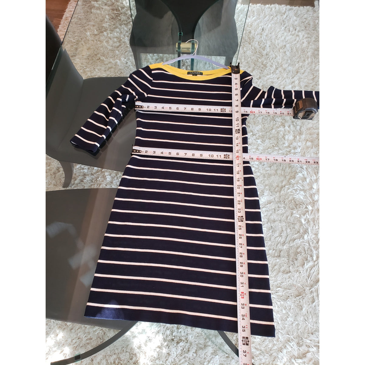 Lauren Ralph Lauren T-Shirt  Dress Womens Small Blue Striped Boat Neck