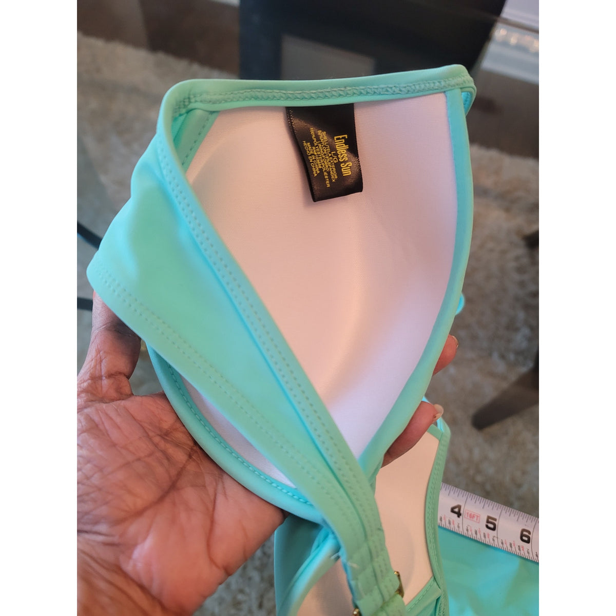 Endless Sun Bikini Set Women Large Teal Side Tie Cheeky Bottoms Twist Front
