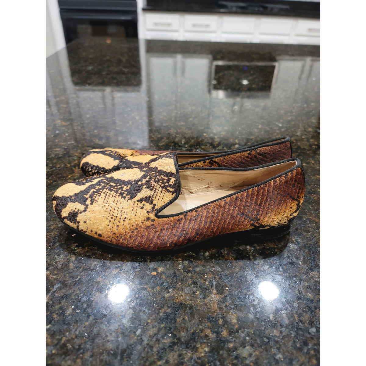 Antonio Melani Loafer Shoes Womens Sz 8.5M Multi Leopard Print Round Toe Slip On