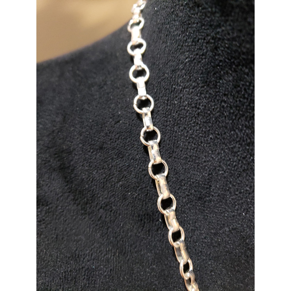 Women Silver Tone Blue Teardrop Square Bead Layered Statement Necklace Jewelry
