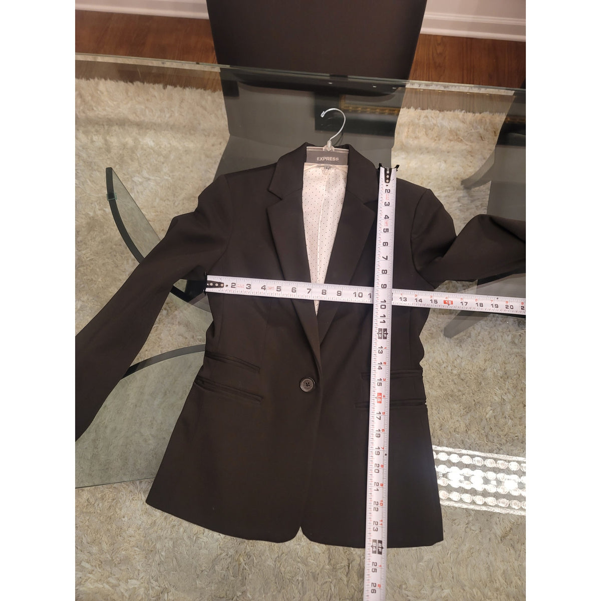 Express Going Out Blazer Women's SZ 2 Black Single Button Double-Welt Pockets