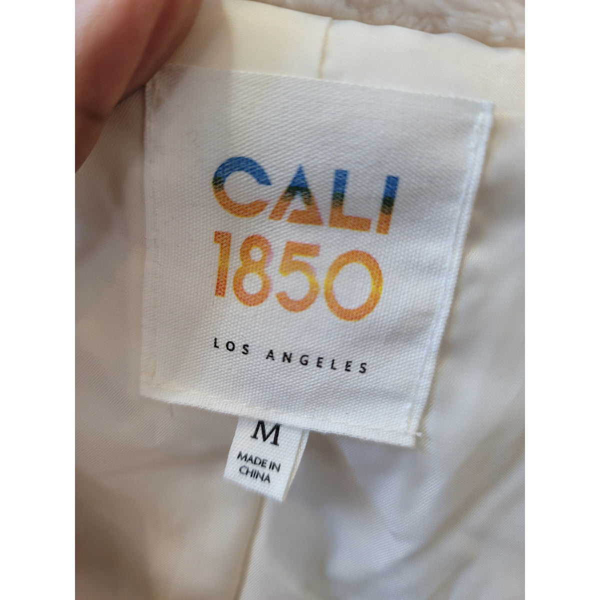 Cali1850 Plush Sherpa Jacket Women's Medium Cream Teddy Fleece Full Zipper