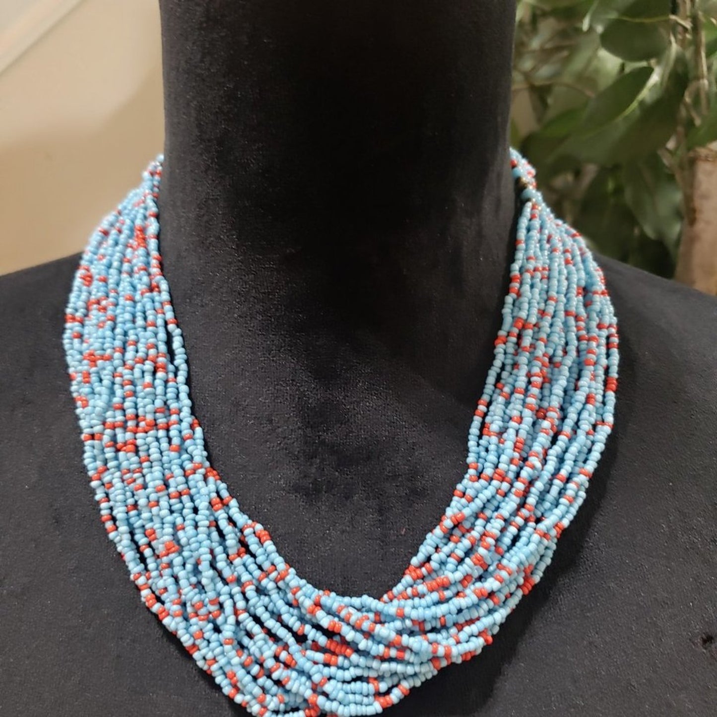 Women Bold Strand Crochet Tribal Gypsy Naga Fashion Ethnic Necklace with Lobster