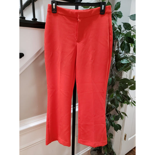 Nine West Womens Red Solid Polyester Casual Wide Leg Kick Flare Pants Size 4