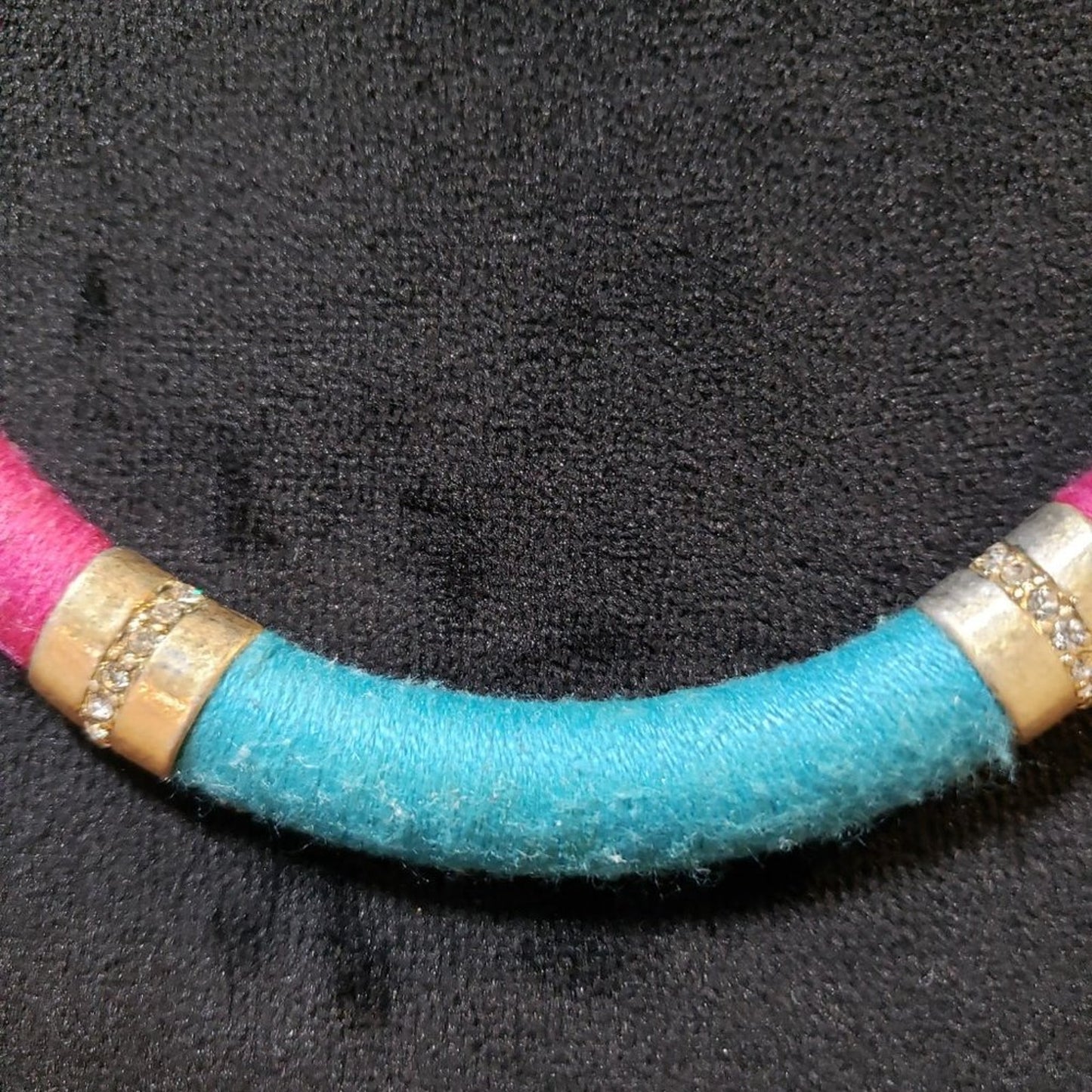 Womens Fashion Multicolor Cotton Thread Choker Collar Necklace w/ Lobster Clasp