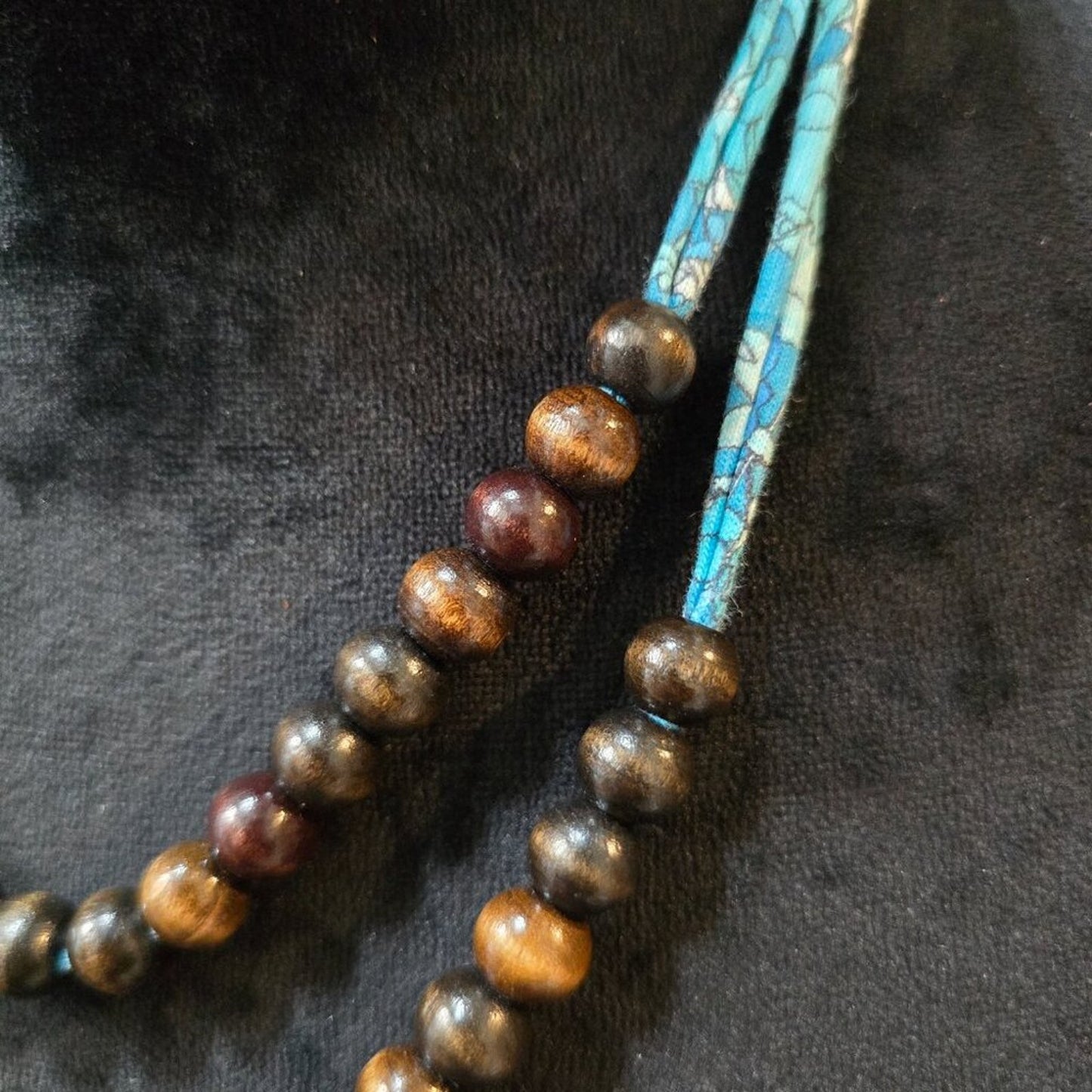 Womens Fashion Dark Brown Wooden Beaded 2 Layered Boho Necklace Jewelry