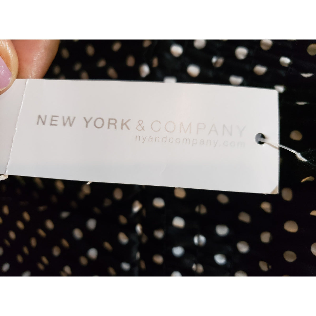 New York & Company Fit & Flare Dress Womens Size S Black Cotton Flared Sleeve