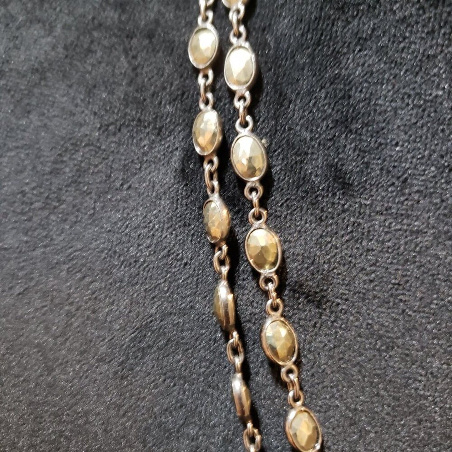 Womens Fashion Gold Tone Beaded and Link Chain Necklace with S Shape Hook
