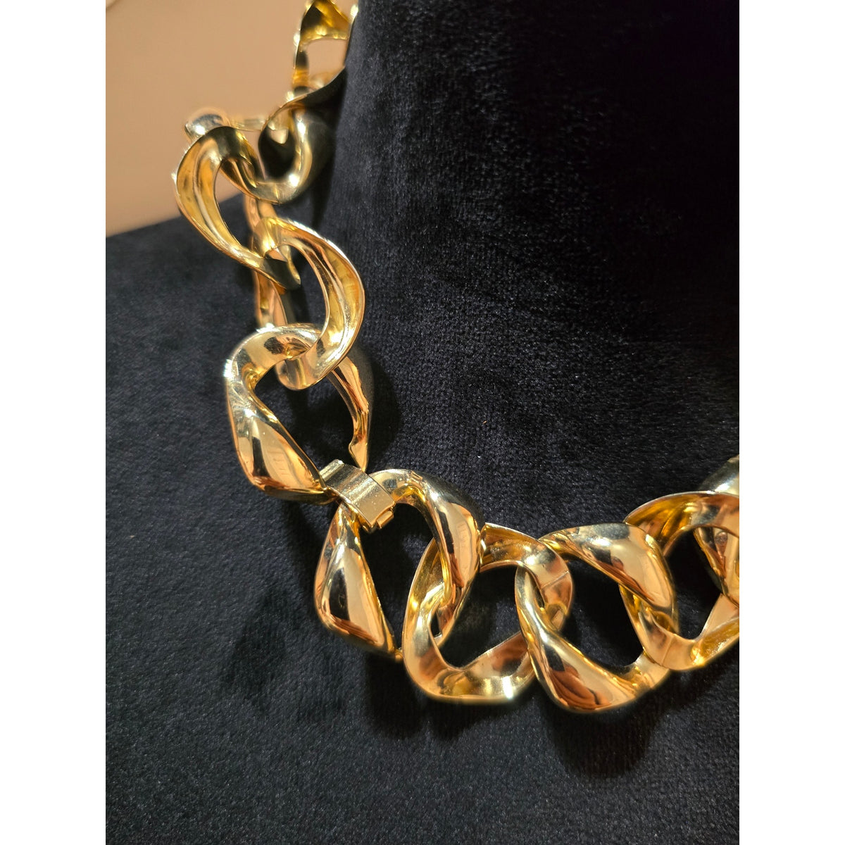Chunky Gold Tone Chain Necklace Bold Statement Link Fashion Jewelry Women