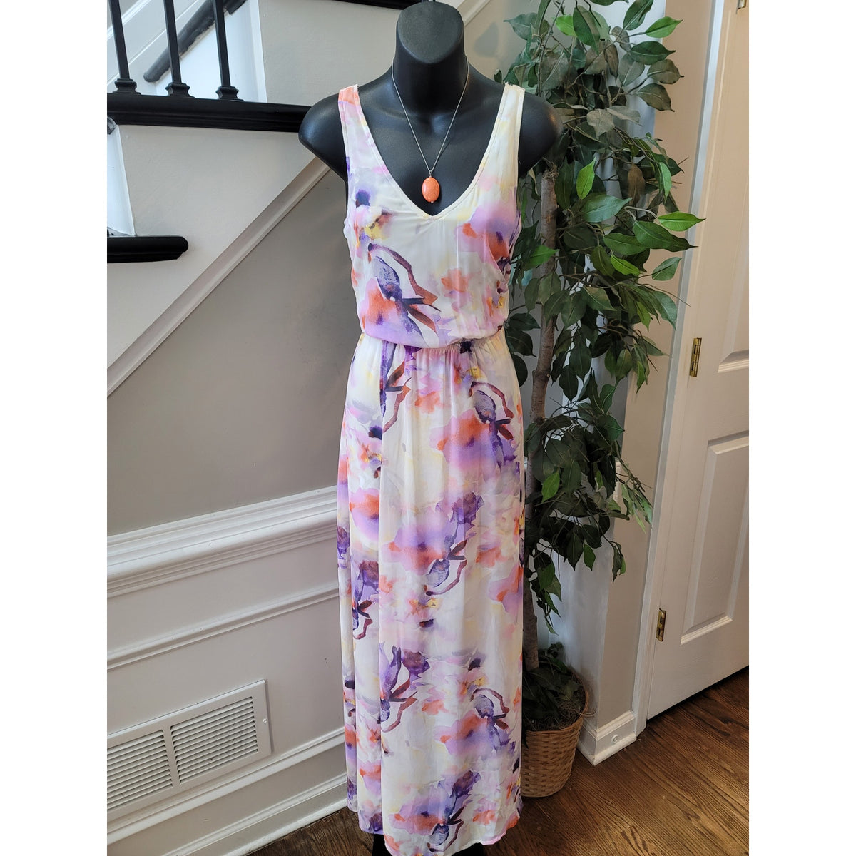 Show Me Your Mumu Kendall Maxi Dress Women's XS Multi Floral V-Neck Sleeveless
