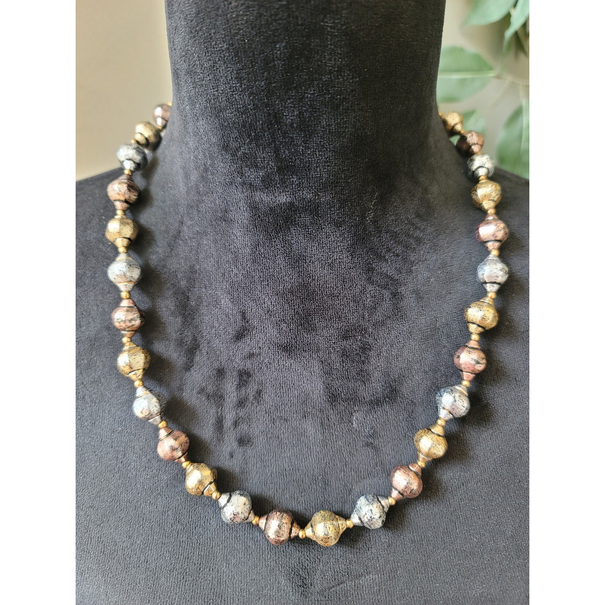 Women's Lightweight Multicolor Oxidized Beaded Necklace Elegant Jewelry