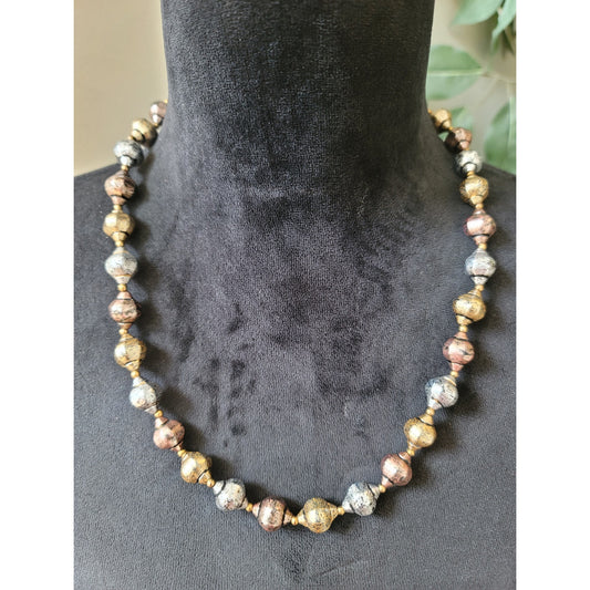Women's Lightweight Multicolor Oxidized Beaded Necklace Elegant Jewelry