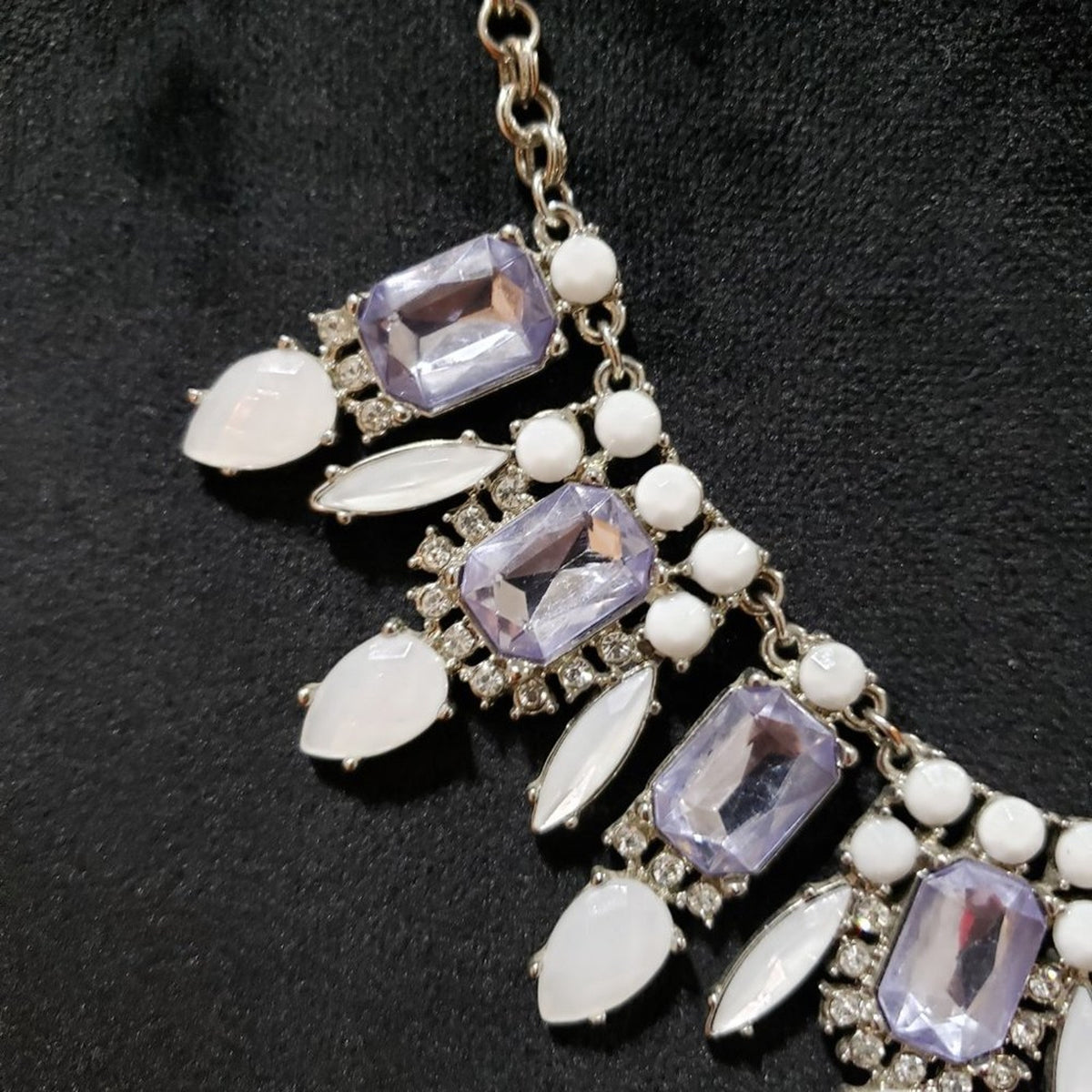 Womens Fashion Gold Tone Clear Crystal Rhinestone Necklace with Lobster Clasp
