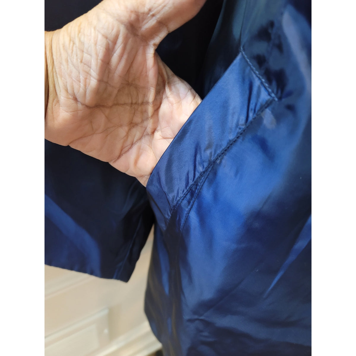 Selection Trench Raincoat Women's Size 28/30 Blue Button Front Back Zipper