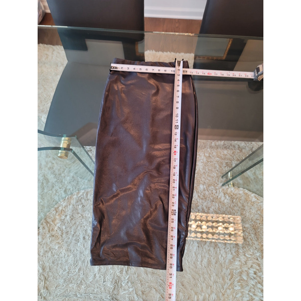 Naked Wardrobe Pencil Skirt Women's Medium Black Fully Lined Back Slit Stretch
