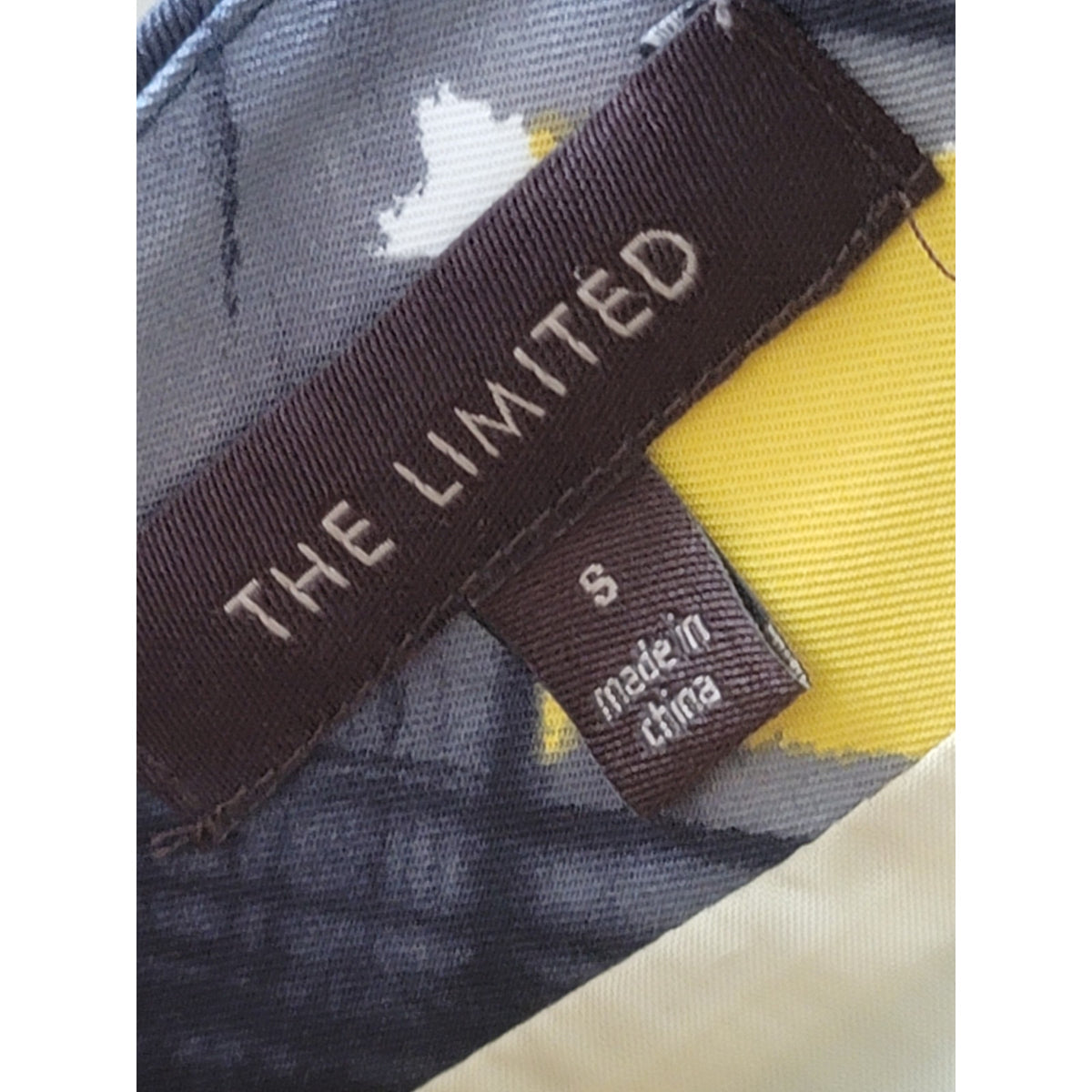 The Limited Belted Skirt Women's Small Yellow/Gray Brushstroke Plaid Pleated