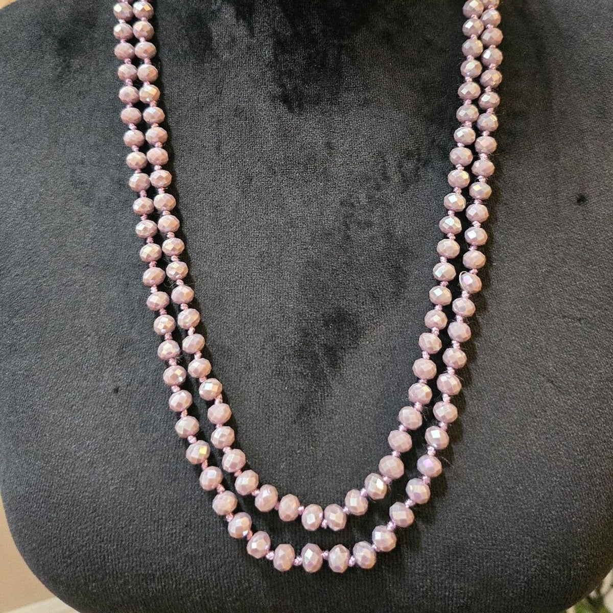 Womens Fashion Purple Single Strand Acrylic Beaded Layer Necklace Jewelry