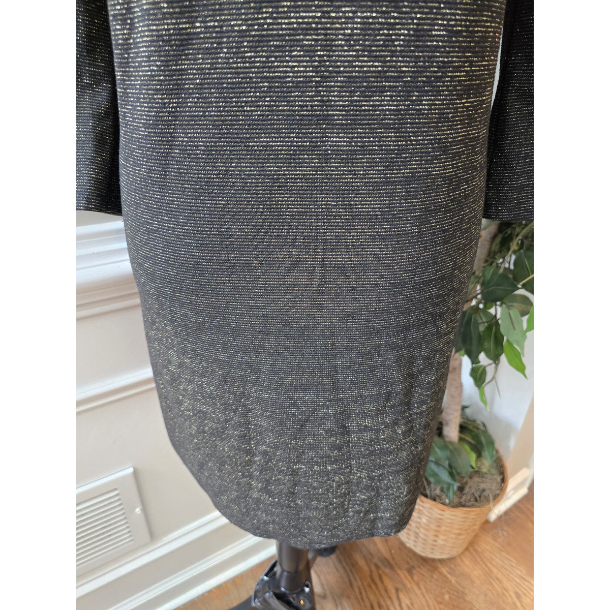 Tacera Shift Dress PXL Olive Green Stretch Scoop 3/4 Sleeve Casual Curved Hem