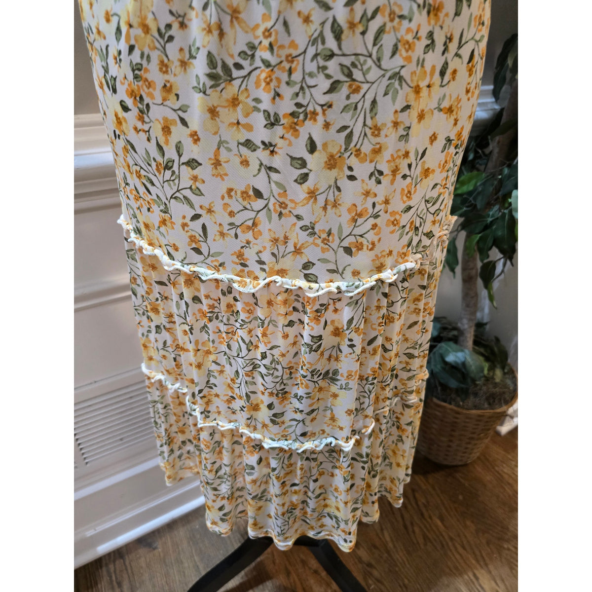 Kate And Lily Midi Dress Women's SZ 10 Multicolor Floral Smocked Waist Boat Neck
