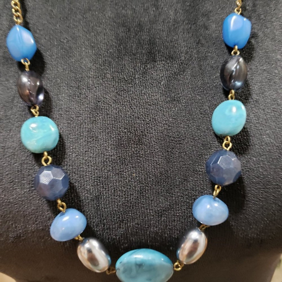 Womens Fashion Multicolor Rhinestones Charm Beaded Long Necklace with Lobster