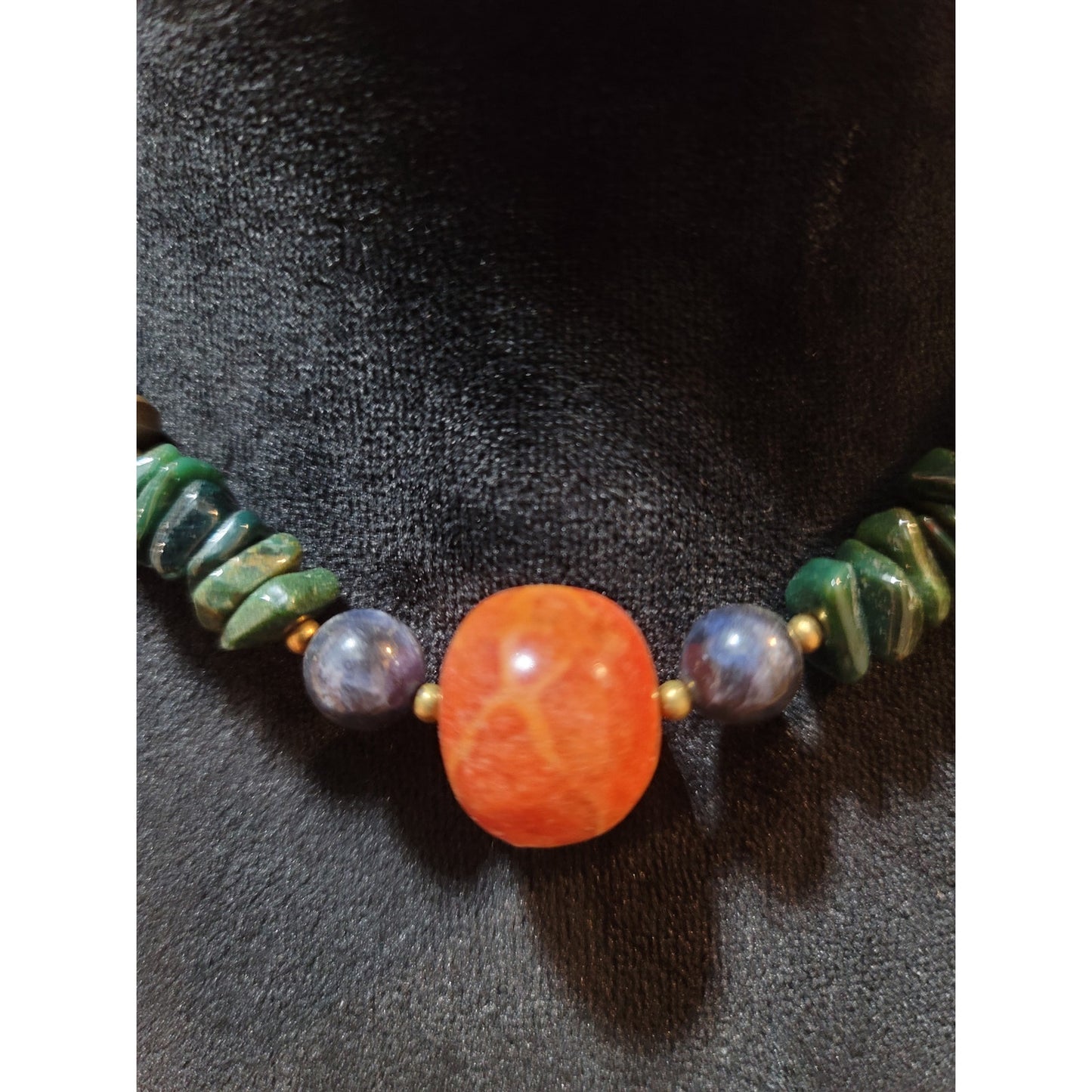 Women's Multicolor Gemstone Beaded Necklace With Barrel Clasp Handmade Jewelry