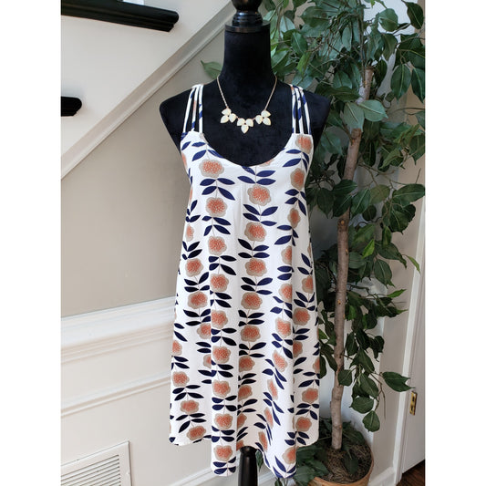 Molly Bracken Shift Dress Women's Small Multi Floral Spaghetti Straps Round Neck