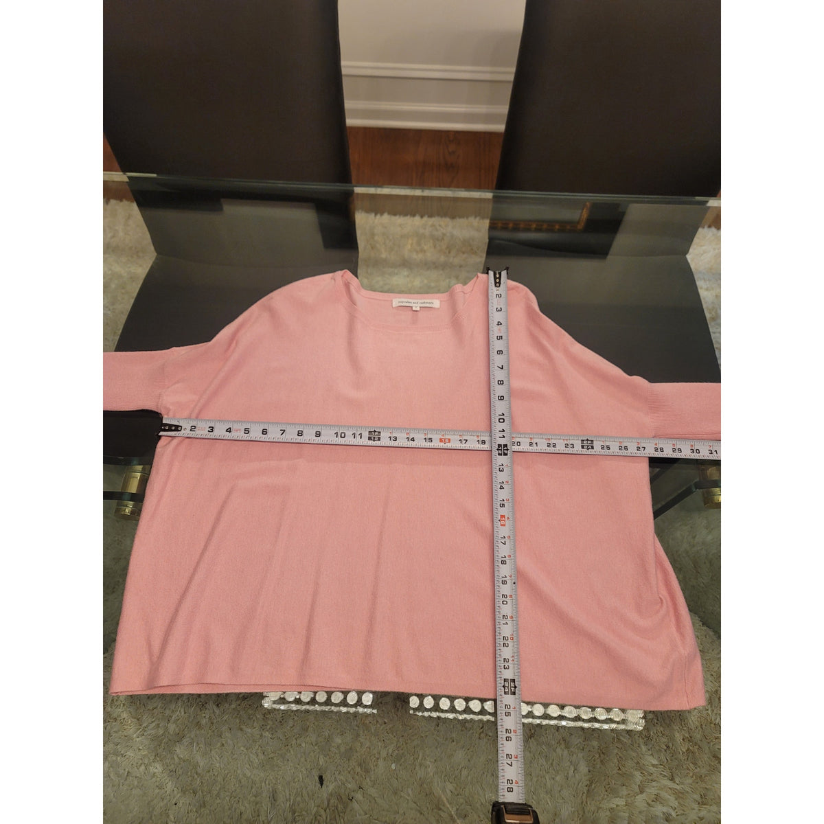 Cupcakes & Cashmere Pullover Sweater Womens Small Pink Drop Shoulder Ribbed Cuff
