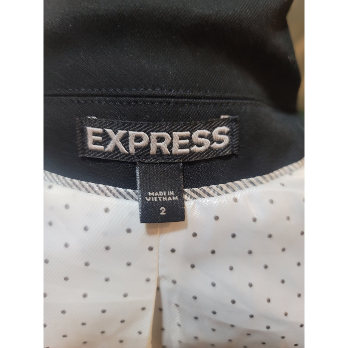Express Going Out Blazer Women's SZ 2 Black Single Button Double-Welt Pockets