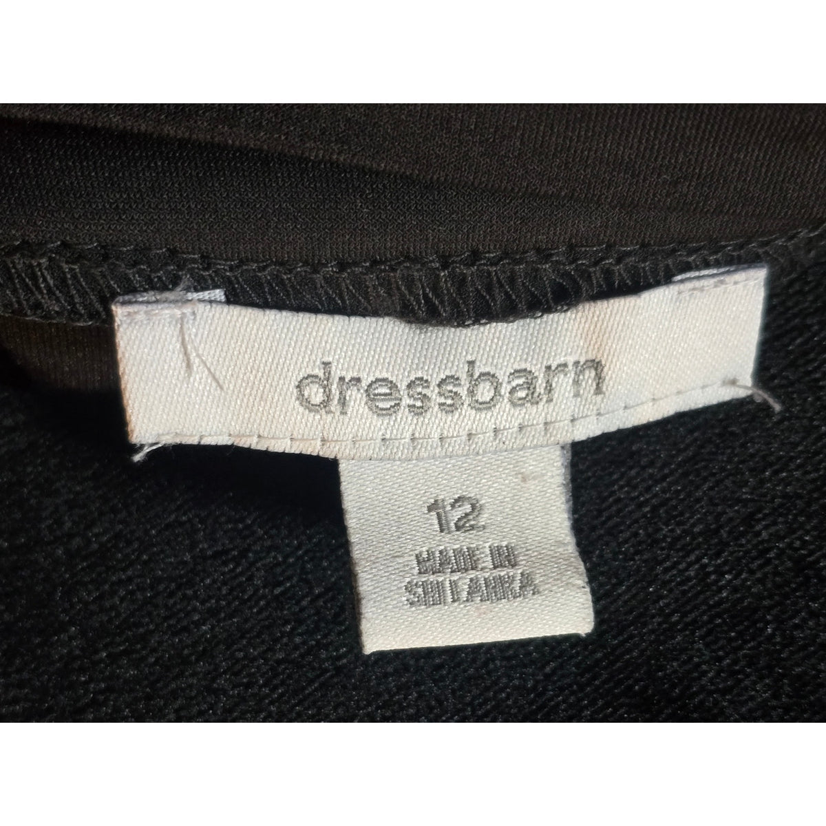 Dressbarn Empire Waist Dress Women's SZ 12 Black/White Pleated Bust Short Sleeve