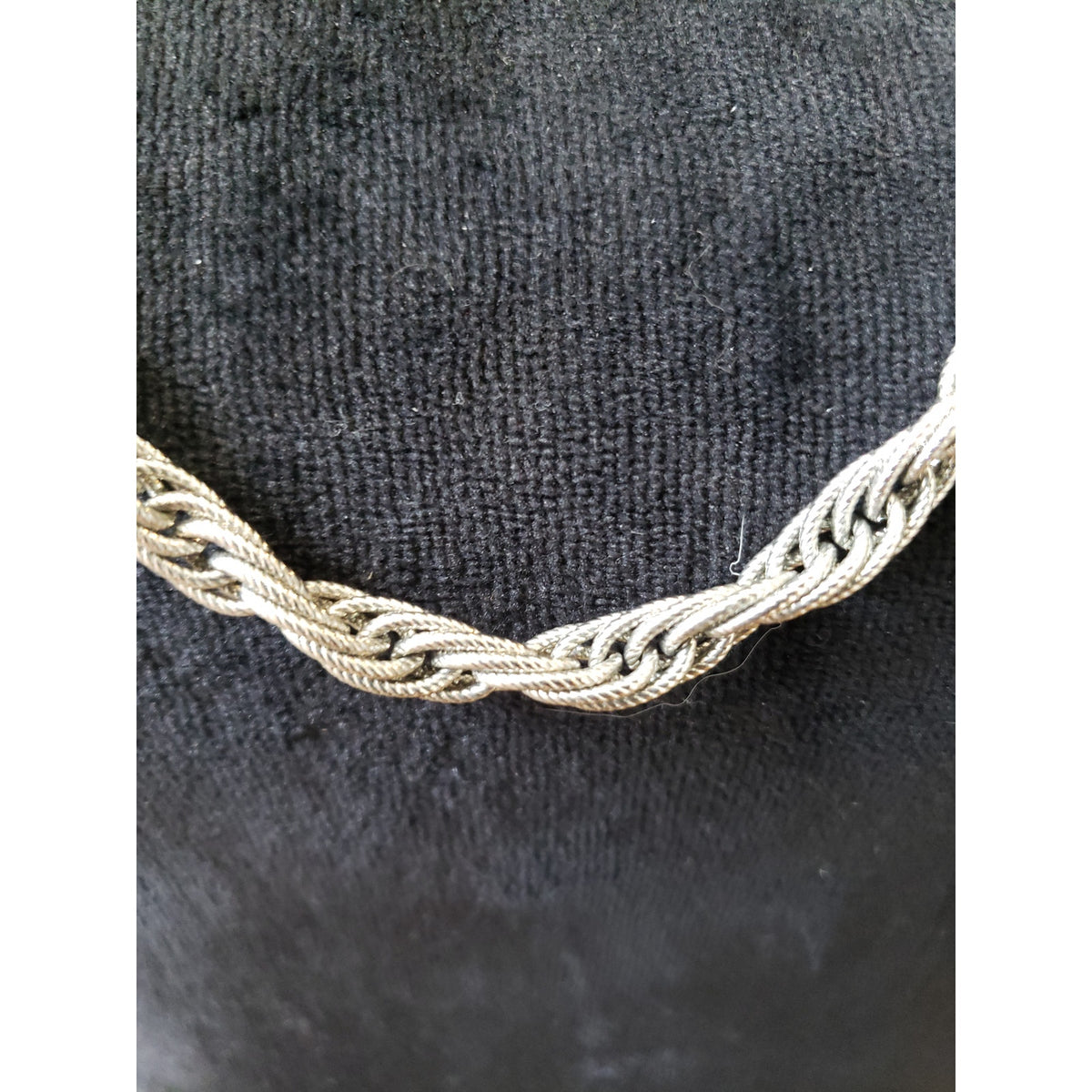 Womens Fashion Silver Tone Twisted Rope Chain Statement Necklace with Box Clasp